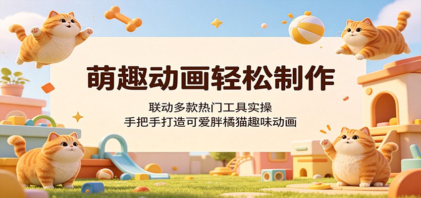 萌趣动画轻松制作,联动多款热门工具实操,手把手打造可爱胖橘猫趣味动画-智云网创 - 网创副业项目资源站