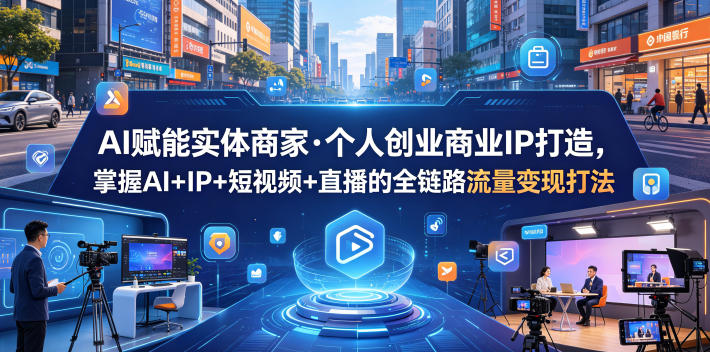 AI赋能实体商家·个人创业商业IP打造,掌握AI+IP+短视频+直播的全链路流量变现打法-智云网创 - 网创副业项目资源站