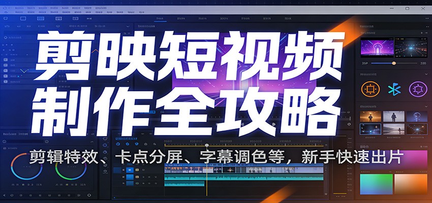 剪映短视频制作全攻略：剪辑特效、卡点分屏、字幕调色等，新手快速出片-智云网创 - 网创副业项目资源站