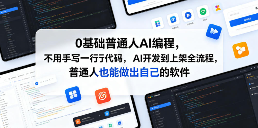 0基础普通人AI编程,不用手写一行代码,AI开发到上架全流程,普通人也能做出自己的软件-智云网创 - 网创副业项目资源站