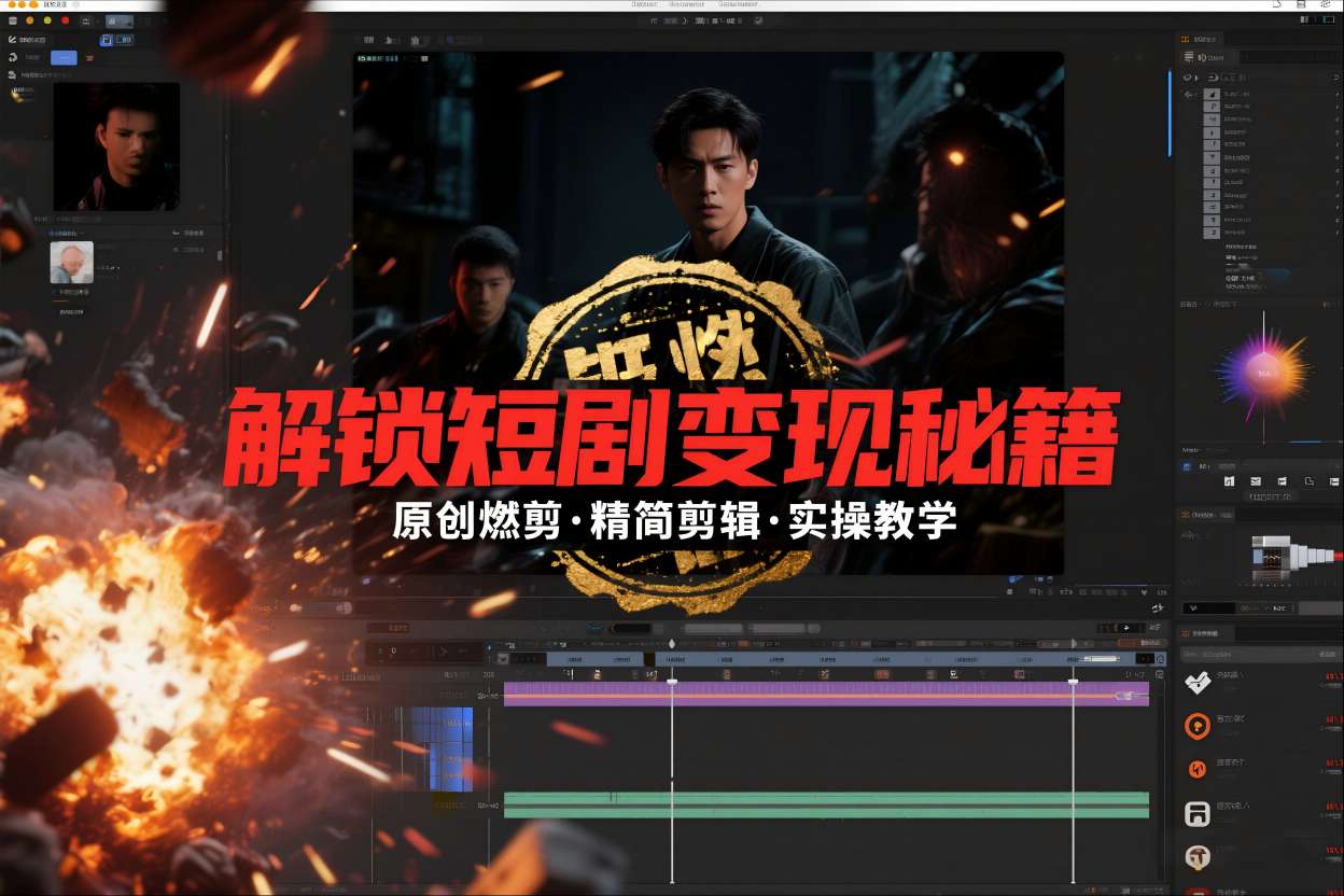 短剧拉新之原创燃剪精简剪辑实操课,解锁短剧变现秘籍-智云网创 - 网创副业项目资源站