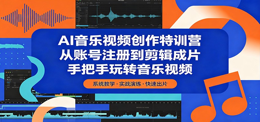 AI音乐视频创作特训营：从账号注册到剪辑成片，手把手玩转音乐视频-智云网创 - 网创副业项目资源站