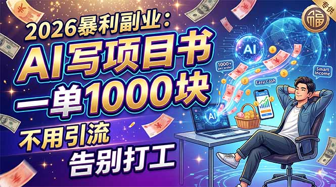 2026暴利副业：AI 写项目书，一单 1000 块，不用引流，告别打工-智云网创 - 网创副业项目资源站