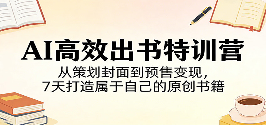 AI高效出书特训营:从策划封面到预售变现,7天打造属于自己的原创书籍-智云网创 - 网创副业项目资源站