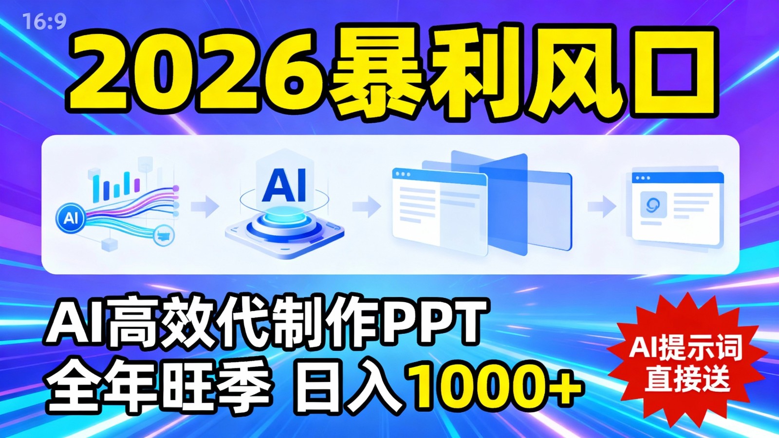2026暴利!用AI高效代制作 PPT,全年旺季,日入 1000+,提示词直接送!-智云网创 - 网创副业项目资源站