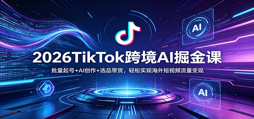 2026TikTok跨境AI掘金课:批量起号+AI创作+选品带货,轻松实现海外短视频流量变现-智云网创 - 网创副业项目资源站