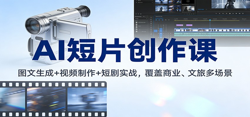 AI短片创作课：图文生成+ 视频制作+短剧实战，覆盖商业、 文旅多场景-智云网创 - 网创副业项目资源站