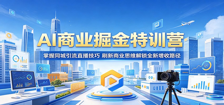 AI商业掘金特训营:掌握同城引流直播技巧,刷新商业思维解锁全新增收路径-智云网创 - 网创副业项目资源站
