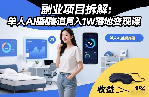 副业项目拆解：单人AI睡眠赛道月入1W落地变现课-智云网创 - 网创副业项目资源站