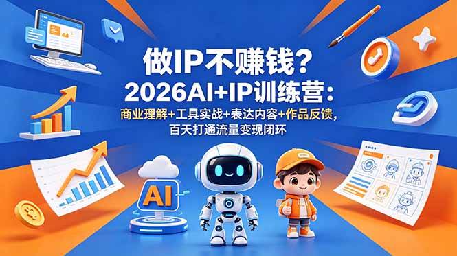 (18839期)做IP不赚钱?2026AI+IP训练营:商业理解+工具实战+表达内容+作品反馈,百天打通流量变现闭环-智云网创 - 网创副业项目资源站