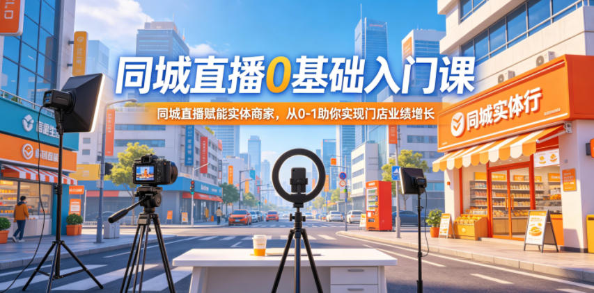 同城直播0基础入门课，同城直播赋能实体商家，从0-1助你实现门店业绩增长-智云网创 - 网创副业项目资源站