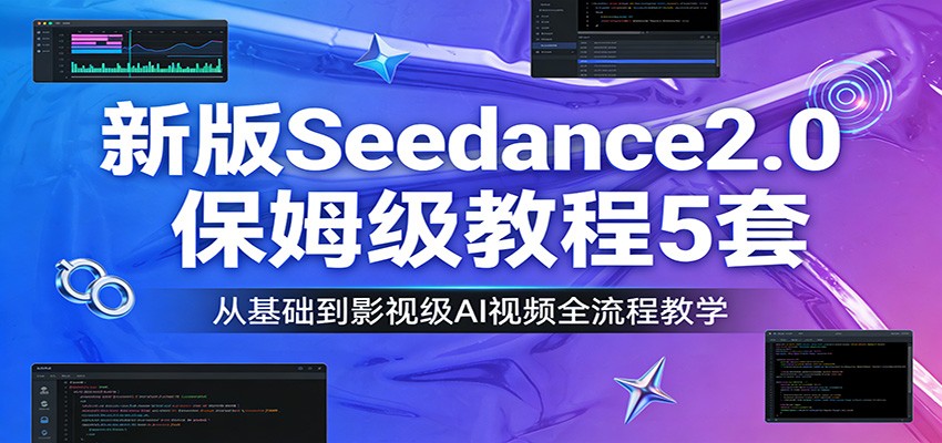 新版Seedance2.0保姆级教程5套:从基础到影视级AI视频全流程教学-智云网创 - 网创副业项目资源站