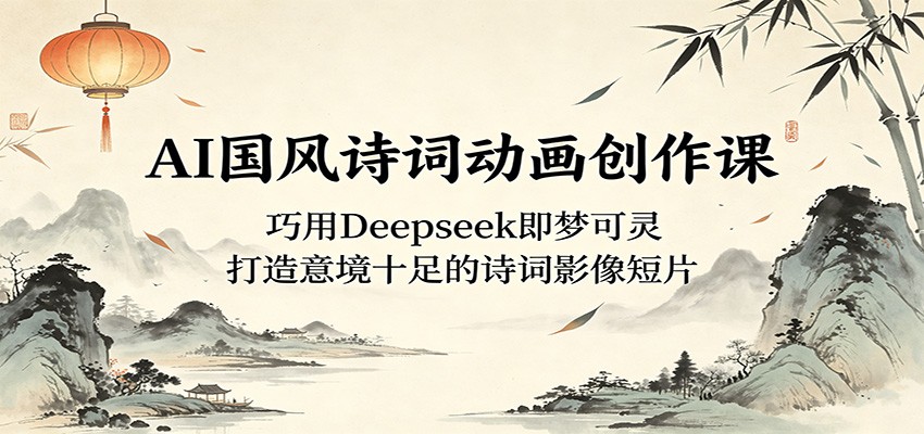 AI国风诗词动画创作课:巧用Deepseek即梦可灵,打造意境十足的诗词影像短片-智云网创 - 网创副业项目资源站