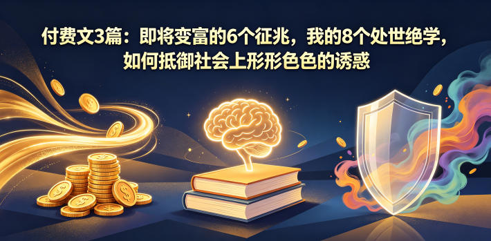 付费文3篇:即将变富的6个征兆,我的8个处世绝学,如何抵御社会上形形色色的诱惑-智云网创 - 网创副业项目资源站