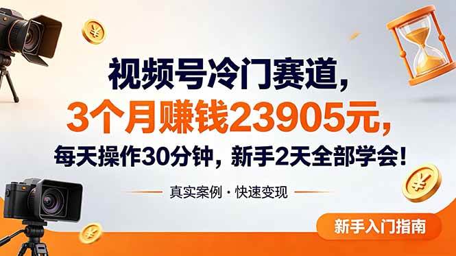 （18799期）视频号冷门赛道，3个月变现23905元，新手2天学会 每天操作30分钟！-智云网创 - 网创副业项目资源站
