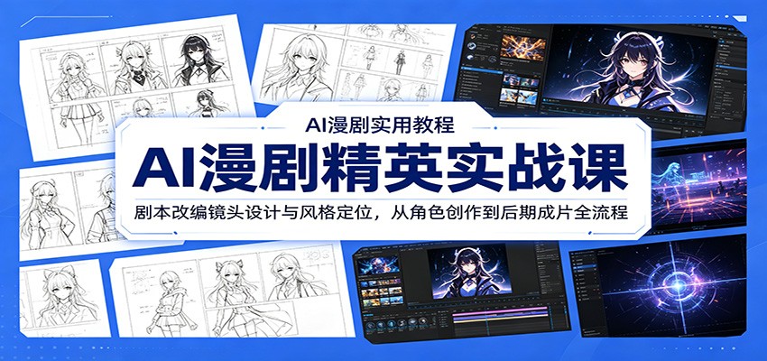 AI漫剧精英实战课:剧本改编镜头设计与风格定位,从角色创作到后期成片全流程-智云网创 - 网创副业项目资源站