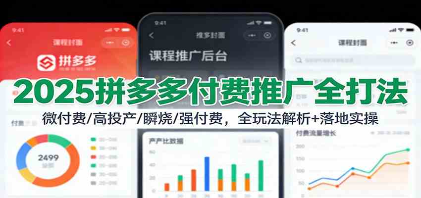 2025拼多多付费推广全打法:微付费/高投产/瞬烧/强付费,全玩法解析+落地实操-智云网创 - 网创副业项目资源站