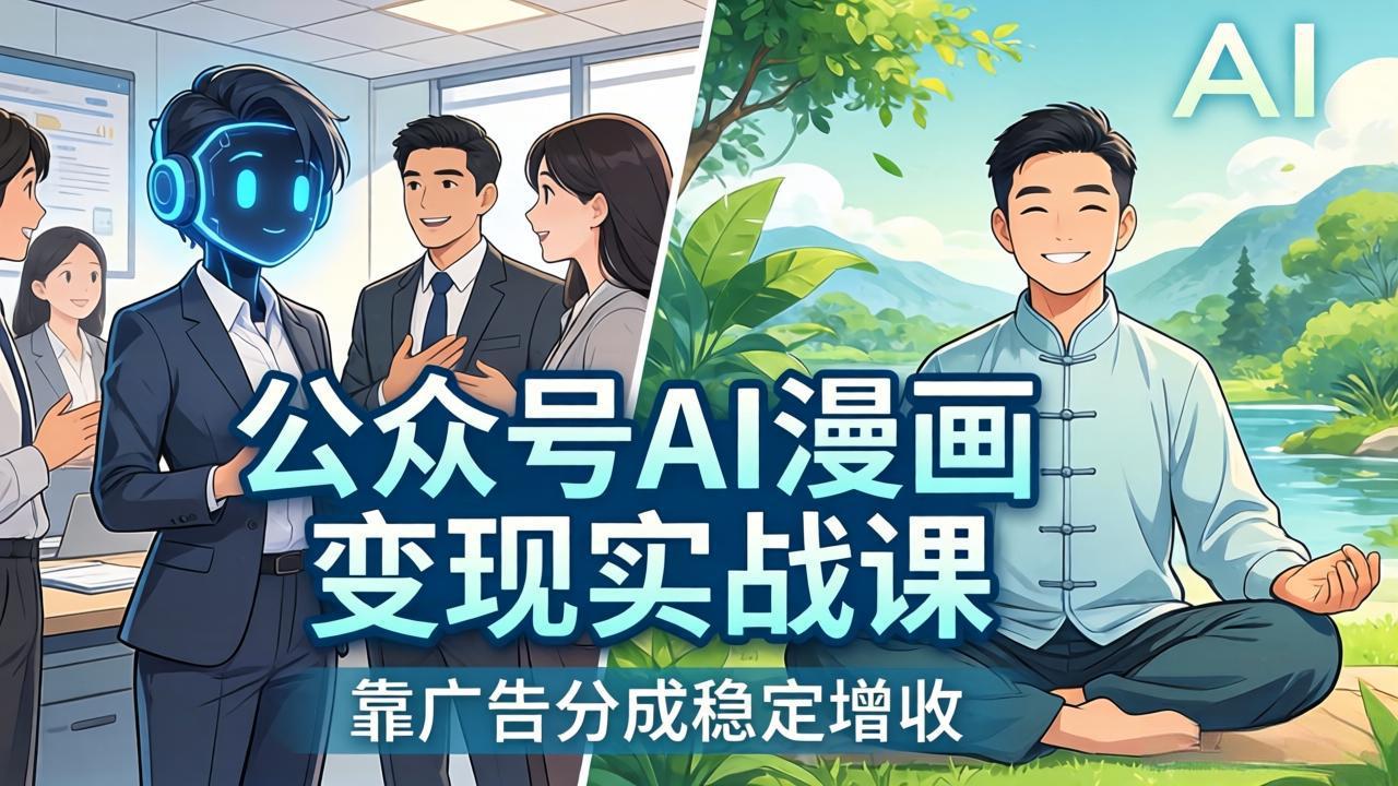 公众号AI漫画变现实战课:星座/职场/养生多赛道+智能体发文,靠广告分成稳定增收-智云网创 - 网创副业项目资源站