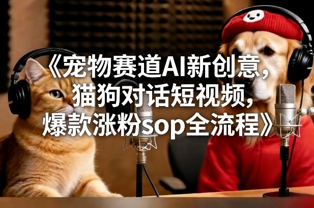宠物赛道AI新创意,猫狗对话短视频,爆款涨粉sop全流程-智云网创 - 网创副业项目资源站