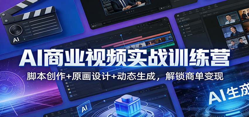 AI商业视频实战训练营:脚本创作+原画设计+动态生成,解锁商单变现-智云网创 - 网创副业项目资源站