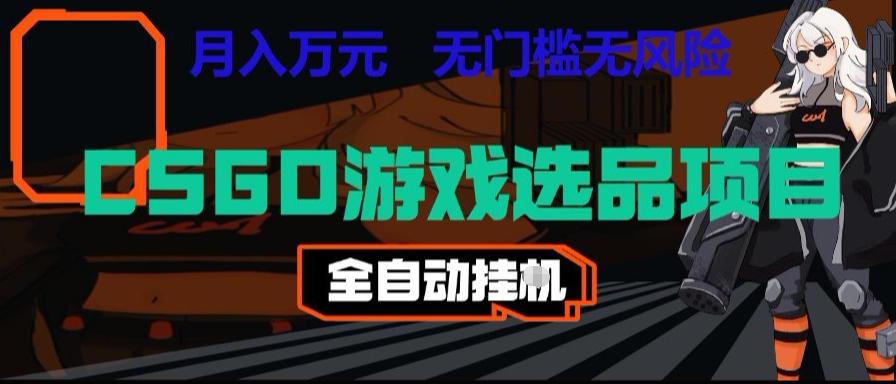 CSGO游戏自动扫货项目，全自动运行，月入1W，无风险，长期稳定可以做【揭秘】-智云网创 - 网创副业项目资源站