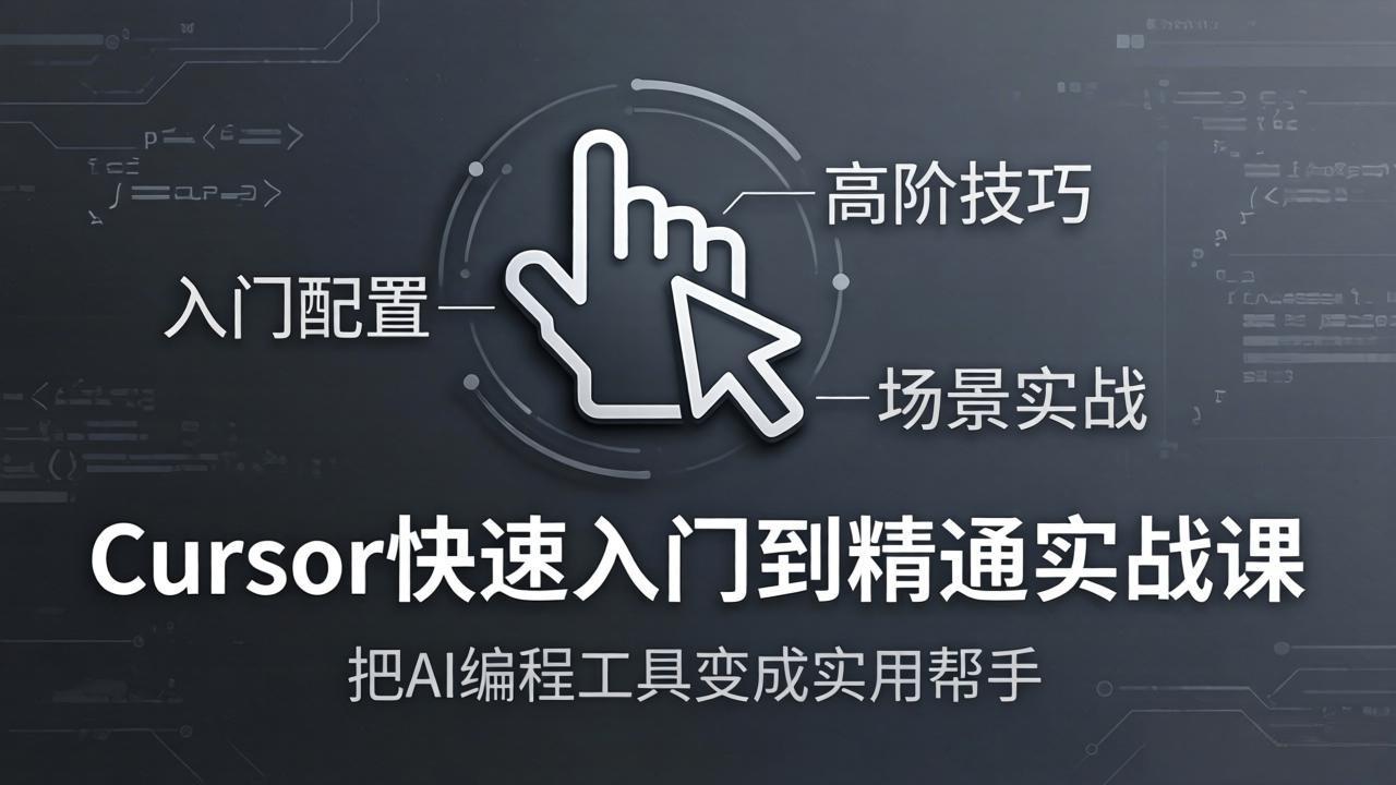 Cursor快速入门到精通实战课:入门配置+高阶技巧+场景实战,把AI编程工具变成实用帮手-智云网创 - 网创副业项目资源站