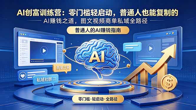 (18911期)AI创富训练营:零门槛轻启动,普通人也能复制的AI赚钱之道,图文视频商单私域全路径-智云网创 - 网创副业项目资源站
