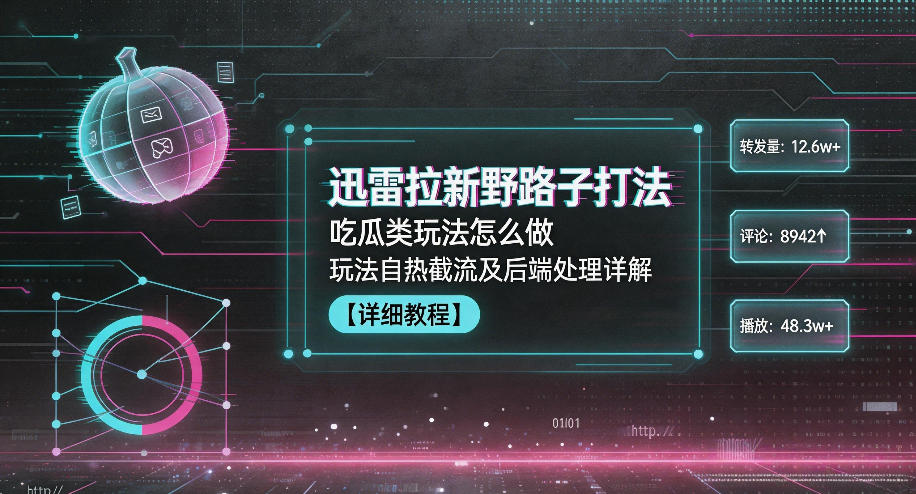 迅雷拉新野路子打法，吃瓜类玩法怎么做，玩法自热截流及后端处理详解-智云网创 - 网创副业项目资源站