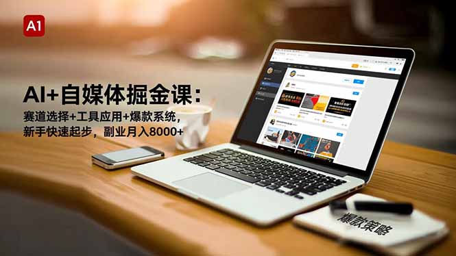 AI+自媒体掘金课：赛道选择+工具应用+爆款系统，新手快速起步，副业月入8000+-智云网创 - 网创副业项目资源站