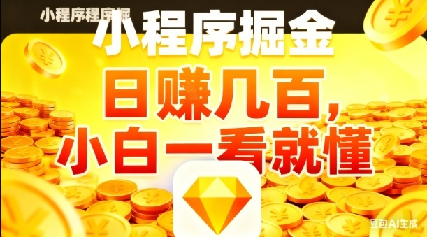 微信小程序掘金项目，日入几张，项目简单，小白一看就懂，5分钟就能学会上手操作【揭秘】-智云网创 - 网创副业项目资源站