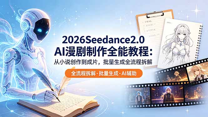 2026Seedance2.0 AI制作全能教程:从小说创作到成片,批量生成全流程拆解-智云网创 - 网创副业项目资源站