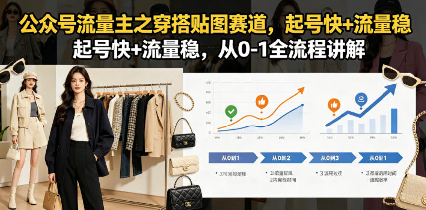 公众号流量主之穿搭贴图赛道,起号快+流量稳,从0-1全流程讲解-智云网创 - 网创副业项目资源站