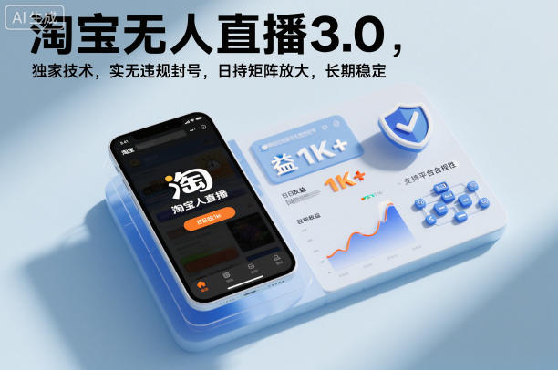淘宝无人直播3.0，独家技术，实无违规封号，日收益1k+，支持矩阵放大，长期稳定【揭秘】-智云网创 - 网创副业项目资源站