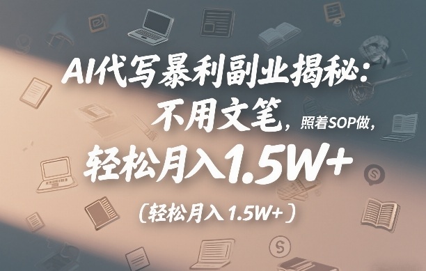 AI代写暴利副业揭秘：不用文笔，照着SOP做，轻松月入1.5W+-智云网创 - 网创副业项目资源站
