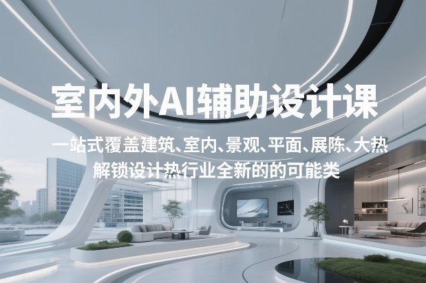 室内外AI设计课，一站式覆盖建筑、室内、景观、平面、展陈五大热门品类，解锁设计行业的全新可能-智云网创 - 网创副业项目资源站