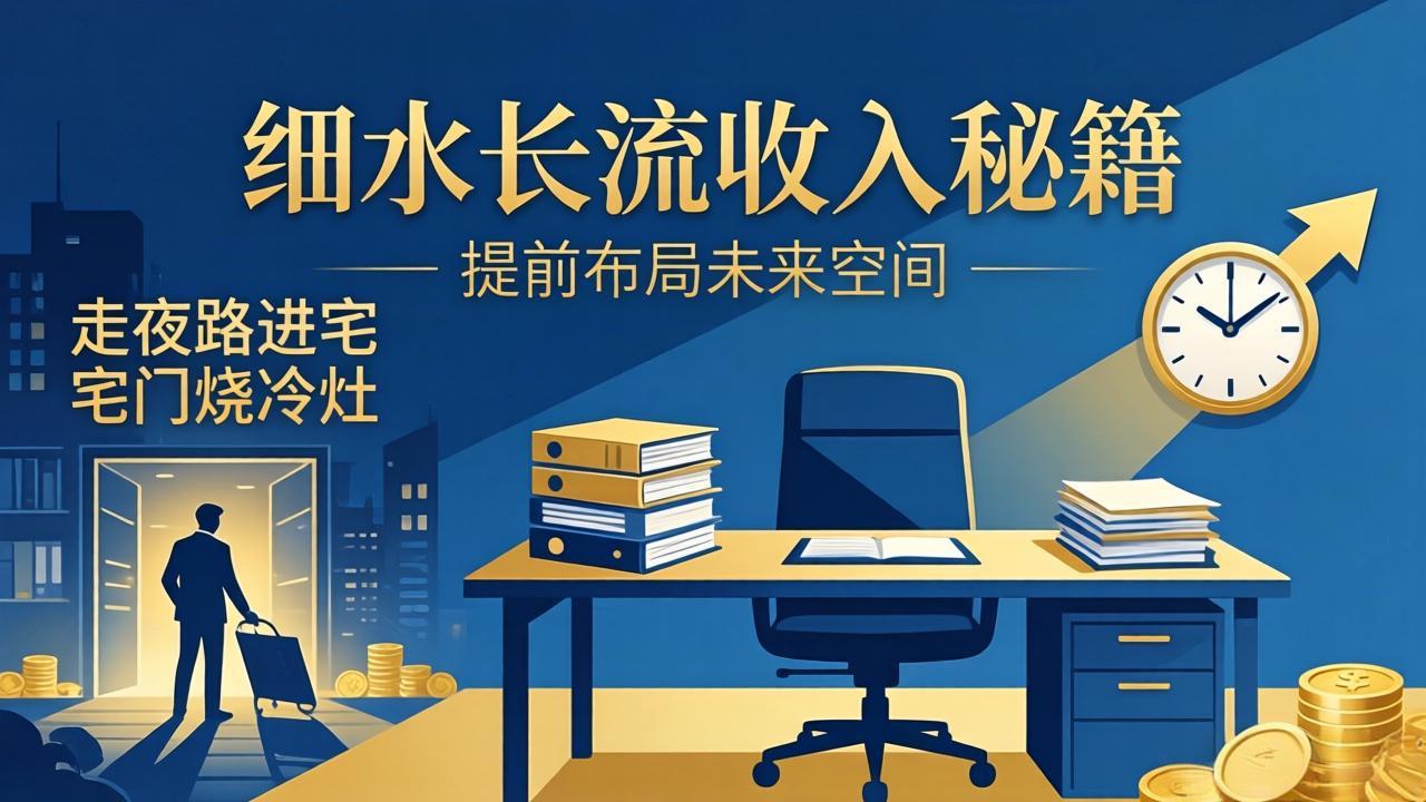 某付费文章：细水长流收入秘籍：走夜路进宅门烧冷灶，提前布局未来空间-智云网创 - 网创副业项目资源站