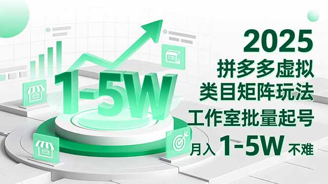 2025 拼多多虚拟类目矩阵玩法,工作室批量起号,月入 1-5W 不难-智云网创 - 网创副业项目资源站