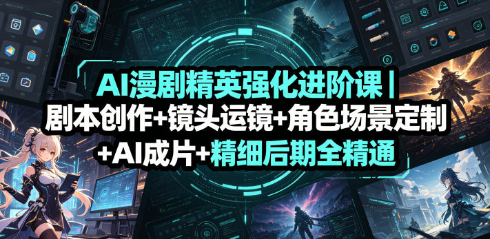 AI漫剧精英强化进阶课|剧本创作+镜头运镜+角色场景定制+AI成片+精细后期全精通-智云网创 - 网创副业项目资源站