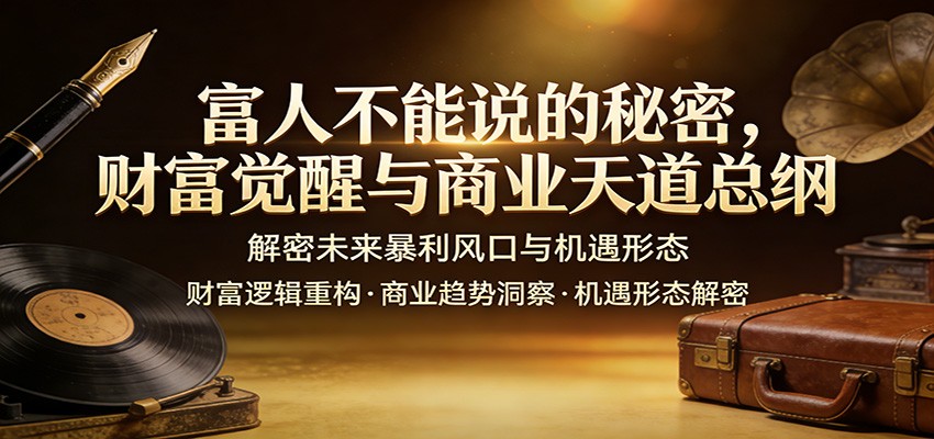 富人不能说的秘密，财富觉醒与商业天道总纲，解密未来暴利风口与机遇形态-智云网创 - 网创副业项目资源站