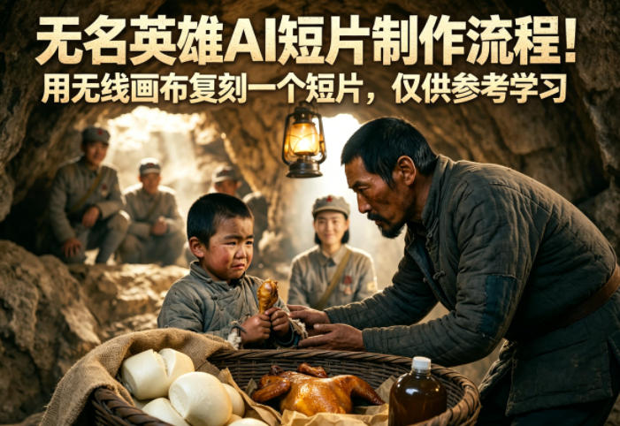 无名英雄AI短片制作流程!用无线画布复刻一个短片,仅供参考学习-智云网创 - 网创副业项目资源站