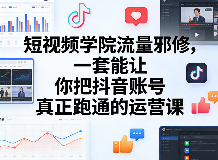短视频学院流量邪修，一套能让你把抖音账号真正跑通的运营课-智云网创 - 网创副业项目资源站
