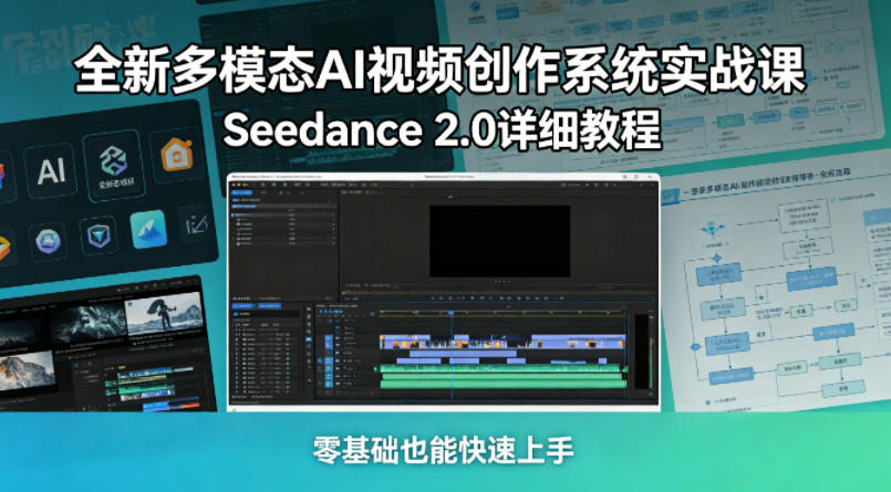 全新多模态AI视频创作系统实战课，Seedance 2.0详细教程，零基础也能快速上手-智云网创 - 网创副业项目资源站