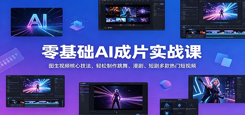 零基础AI成片实战课:图生视频核心技法,轻松制作跳舞、漫剧、短剧多款热门短视频-智云网创 - 网创副业项目资源站