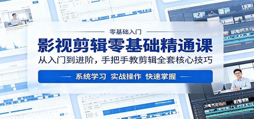 影视剪辑零基础精通课：从入门到进阶，手把手教剪辑全套核心技巧-智云网创 - 网创副业项目资源站