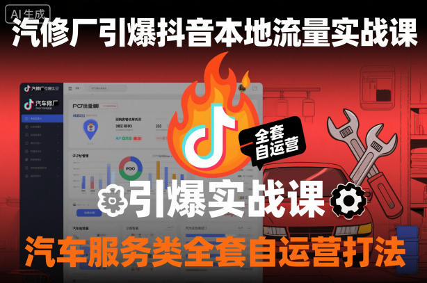 汽修厂引爆抖音本地流量实战课,汽车服务类全套自运营打法-智云网创 - 网创副业项目资源站