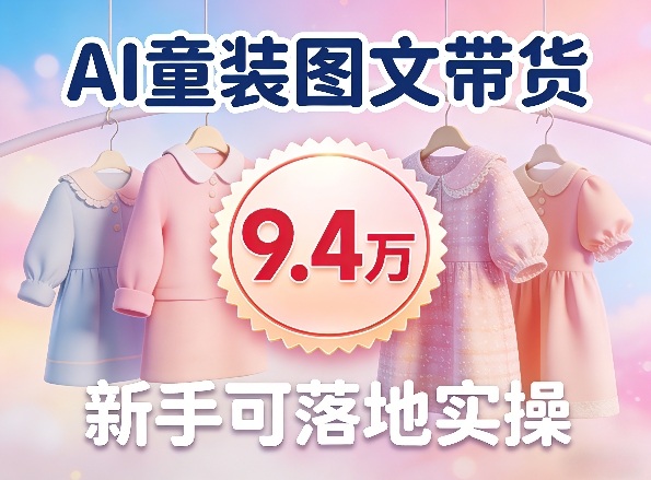 AI童装图文带货拆解,累计出单9.4W,新手可落地实操