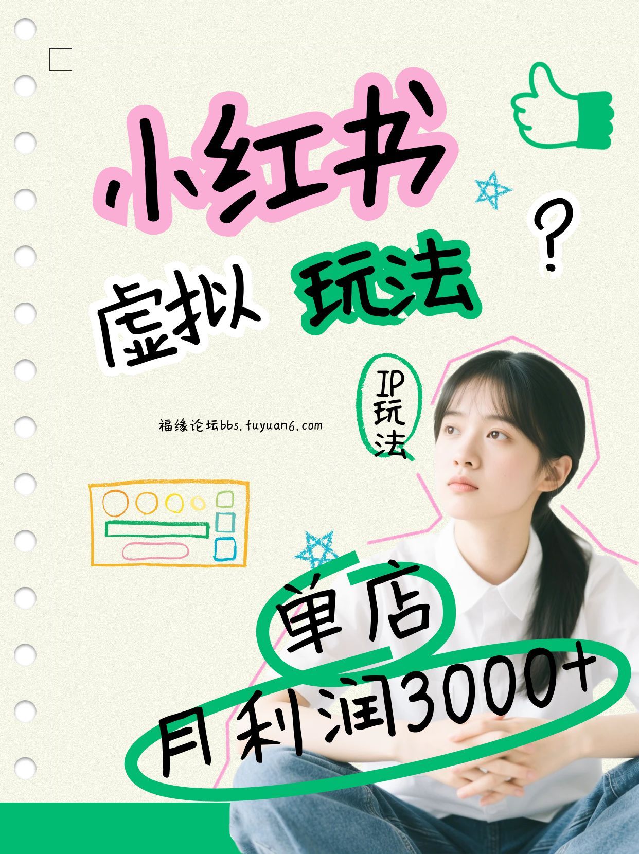 小红书虚拟玩法(铺货流和单品玩法)，单店月利润3000+，IP打法+原创商品(0违规)-智云网创 - 网创副业项目资源站