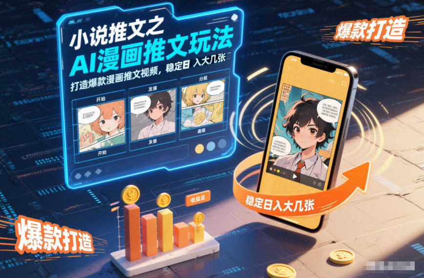 小说推文之AI漫画推文玩法，打造爆款漫画推文视频，稳定日入大几张-智云网创 - 网创副业项目资源站