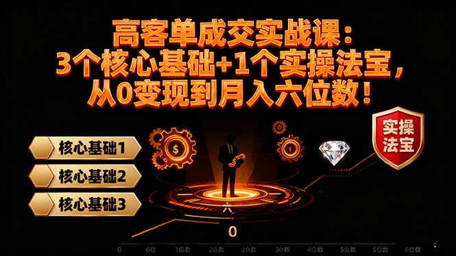 高 客单成交实战课:3个核心基础+1个实操法宝,从0变现到月入六位数!-智云网创 - 网创副业项目资源站