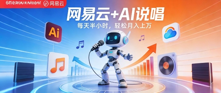网易云+AI说唱,每天半小时,AI内容创作+流量变现,轻松月入1W-智云网创 - 网创副业项目资源站